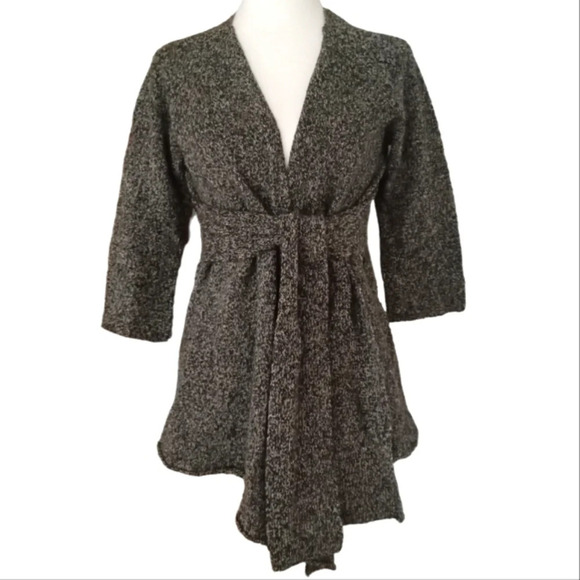 Anthropologie Bird On A Wire Belted Tie Front Wool Blend Cardigan Size Small - Picture 1 of 6